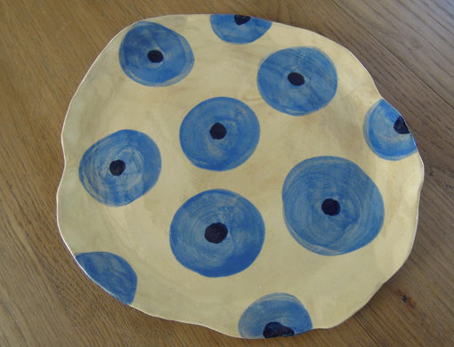plateau rond bleu